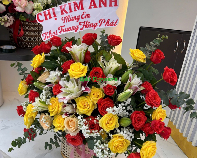 Giỏ Hoa Khai Trương 